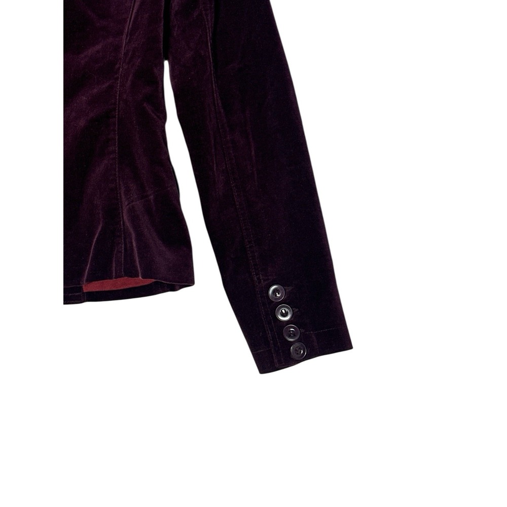 VINCE Velvet Blazer Jacket Womens Size 4 Purple Career Business Elegant Designer - Picture 9 of 9